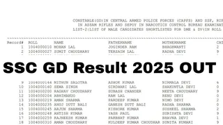 SSC GD Result 2025 Released At ssc.gov.in, Download Result PDF Link Here
