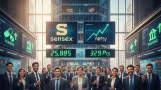 Stock Market Today: Sensex Rises 243 Points, Nifty Touches 25,225 Amid Strong Global Cues