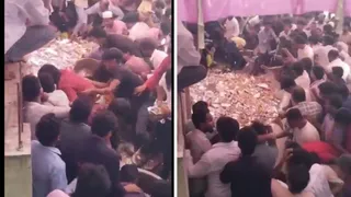 Bihar Elections 2025: AIMIM Candidate’s Biryani Feast Turns Into Loot Fest As Crowd Goes Wild Over Free Food | Video