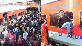 Chhath Puja Rush: Passengers Hang From Doors On Overcrowded Trains To Bihar