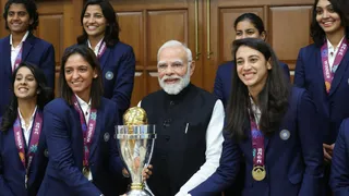 PM Modi Felicitates World Cup-Winning India Women's Team At His Delhi Residence; Receives 'NAMO 1' Jersey