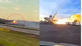 Moment UPS Plane Plummets From Sky And Bursts Into Massive Fireball In Kentucky | VIDEO
