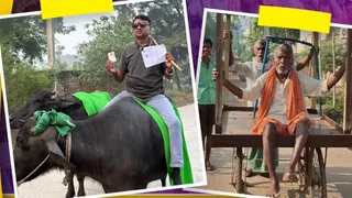 Bihar's Unique Voting Style: Voter Arrives On A Buffalo To Cast Vote, Urges Others To Join