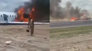 Chartered Plane Crashes In Congo: Shocking Footage Reveals Runway Fire, Smoke-Filled Escape | VIDEO