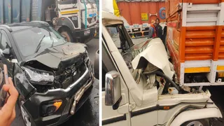 Ghaziabad-Aligarh Highway Accident: 10 Vehicles Collide In Bulandshahr Due To Dense Fog; 8 Injured