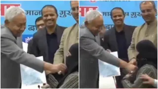 Nitish Kumar Courts Controversy By Pulling Doctor's Hijab During Public Event, Opposition Rakes Mental Health Issue