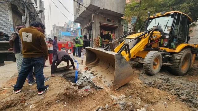 delhi-newly-built-road-in-prem-nagar-dug-up-by-jal-board-residents-allege-waste-of-public-money