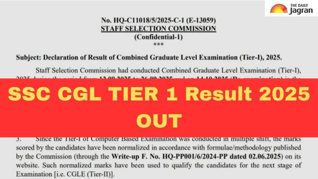 SSC Result 2025 OUT: SSC Releases CGL Tier 1 Result 2025 For 14,582 ...