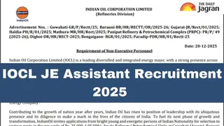 IOCL Recruitment 2025: Indian Oil Releases Notification For 343 JE Assistant Vacancies; Check Eligibility, Exam Pattern, Salary & More