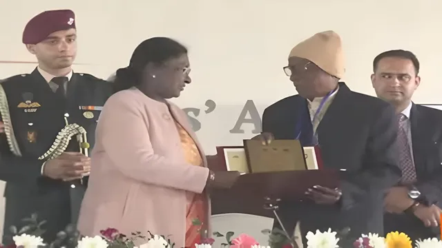 president-murmu-celebrates-100-years-of-ol-chiki-script-honors-chhotrai-baske-for-santali-language-promotion