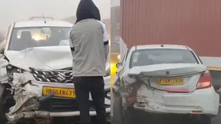 Delhi-Sonipat Road Accident: Multiple Vehicles Collide Near Haryana’s Bahalgarh Amid Dense Fog