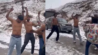 Shirtless Men Dance With Hookahs On Snow-Covered Himachal Road, Viral Video Leaves Internet Furious