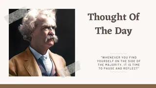 Thought Of The Day By Mark Twain: Today's Motivational Quotes For School Assembly About Life