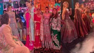 Kriti Sanon Grooves To ‘Lollipop Lagelu’ With Varun Sharma At Sister Nupur Sanon-Stebin Ben’s Sangeet | WATCH