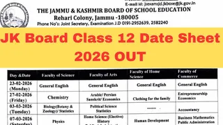JKBOSE Board Exam Schedule 2026 OUT: JK Board Releases Class 12 Date Sheet For Summer Zone At jkbose.nic.in; Direct Link Here