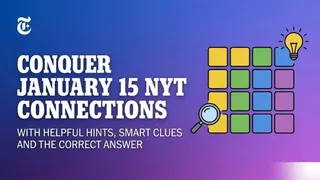 Conquer January 15 NYT Connections With Helpful Hints, Smart Clues And The Correct Answer