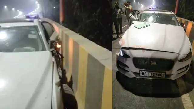 noida-accident-girl-dies-3-injured-as-speeding-jaguar-hits-truck-on-elevated-road