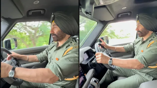 sunny-deol-drives-land-rover-defender-in-army-uniform-netizens-ask-wheres-the-seatbelt