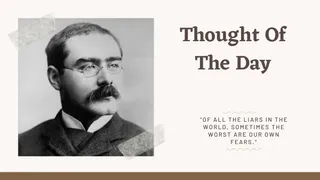 Thought Of The Day By Rudyard Kipling: Today's Motivational Quotes for School Assembly On Life And Love