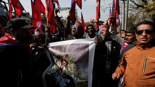 'King, Save The Nation': Thousands Mob Kathmandu Airport Demanding Return Of Nepal's Monarchy Ahead Of Polls