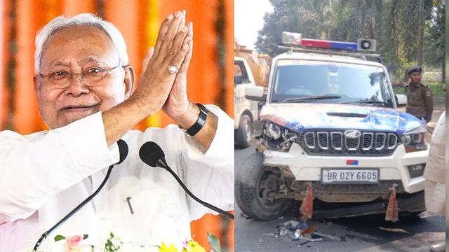 bihar-speeding-thar-smashes-through-barricade-rams-into-police-vehicle-near-cm-nitish-kumar-residence
