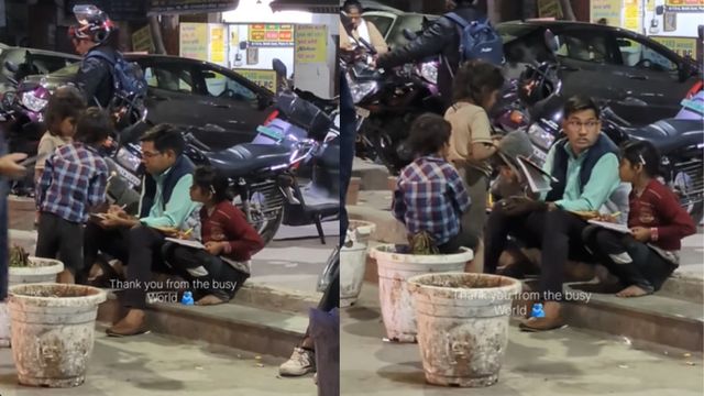delhi-man-teaches-children-on-busy-street-without-any-fancy-setup-viral-video-reminds-everyone-kindness-still-exists