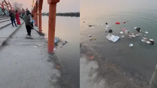 UP Sanitation Worker Dumps Garbage Into River At Shiva Ghat, Netizens Question ‘Is This Correct?’