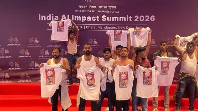 ai-impact-summit-marred-by-shirtless-protest-by-youth-congress-slogans-against-pm-raised-bjp-says-urban-naxal-behaviour