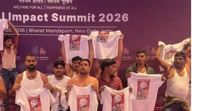 ai-summit-shirtless-protest-delhi-police-makes-5th-arrest-old-image-of-accused-with-rahul-gandhi-surfaces-online