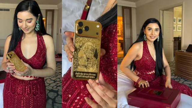 tanya-mittal-receives-gold-plated-iphone-featuring-lord-rama-sita-image-and-shloka-amid-wedding-rumours-video