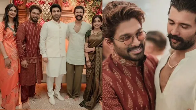 newlyweds-vijay-deverakonda-rashmika-mandanna-attend-allu-arjun-brother-allu-sirish-pre-wedding-function-photos