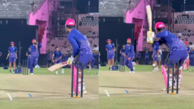 ipl-2026-you-bowl-i-smash-sooryavanshi-jadeja-indulge-in-duel-between-bat-and-ball-in-rr-training-watch
