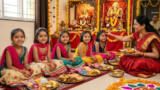 chaitra-navratri-ashtami-kanya-pujan-2026-date-shubh-muhurat-and-puja-vidhi-for-kanjak