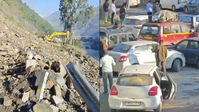 jammu-srinagar-highway-closed-traffic-stranded-after-landslide-rockfall-cause-massive-destruction-weather-forecast-video