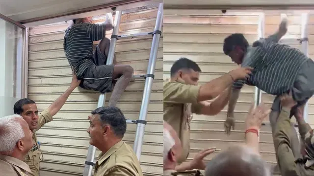 ghaziabad-clinic-break-in-video-thief-hangs-for-hours-after-neck-trapped-in-shutter-gap