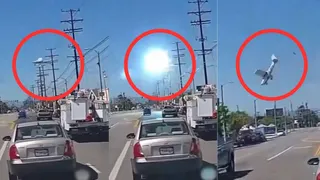 VIDEO: Plane Slams Into High Power Electric Lines Before Deadly Crash In Los Angeles; Pilot Miraculously Survives