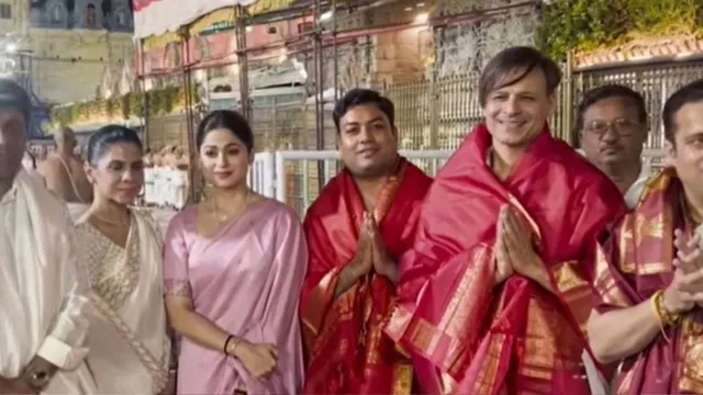 shamita-shetty-and-vivek-oberoi-seek-blessings-at-sri-venkateswara-swamy-temple-photos-and-videos-go-viral