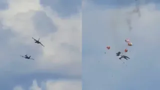 Horror At Idaho Air Show: 2 US Navy Jets Crash Mid-Air, Crew Escape Seconds Before Blast | Watch