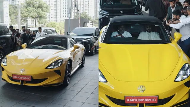 peddi-movie-star-ram-charan-rides-mg-cyberster-electric-sportscar-check-features-and-specs