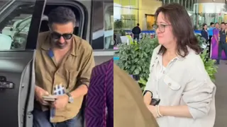 Sunny Deol And Pooja Deol Make Rare Public Appearance Together At Mumbai Airport; Video