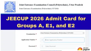 JEECUP Admit Card 2026: Joint Entrance Examination Council Releases Groups A, E1 And E2 Hall Tickets; Direct Link Here