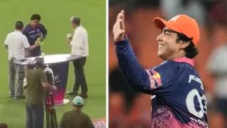 Vaibhav Sooryavanshi Touches Sunil Gavaskar’s Feet Before Unleashing Batting Onslaught | Watch