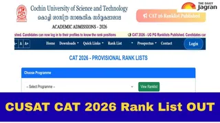 CUSAT CAT 2026 Rank List Out: Cochin University Releases Subject-Wise Provisional List PDF At admissions.cusat.ac.in