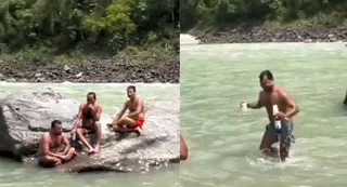 Rishikesh: Local Youths Stop Three Tourists From Drinking Alcohol In Ganga; Viral Video Sparks Outrage | Watch