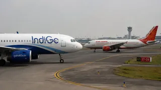 ahmedabad-airport-major-accident-averted-as-air-india-plane-comes-in-front-of-indigo-aircraft-on-same-taxiway