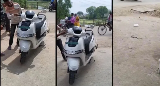 chhattisgarh-woman-abandons-scooty-after-snake-pops-out-mid-ride-crowd-rushes-to-help