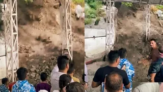 Jammu-Kashmir: Heavy Rain Triggers Landslide On Vaishno Devi Yatra Route; Battery Car Service Hit | Watch Video