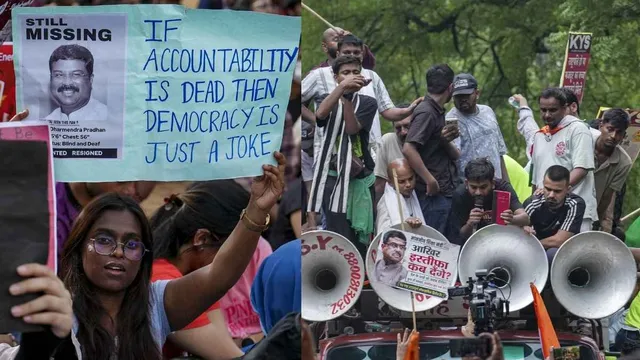 cjp-protest-abhijeet-dipke-dharmendra-pradhan-resignation-jantar-mantar-chalo-sansad-march-parliament-traffic-delhi-police-tightened-security-after-protest