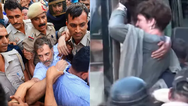 rahul-gandhi-priyanka-akhilesh-yadav-detained-congress-protests-neet-paper-leak-outside-pm-modi-residence-lok-kalyan-marg-delhi-police