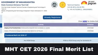 MHT CET 2026 Final Merit List To Be Out Today; Steps To Download Rank At fe2026.mahacet.org And CAP Schedule Here